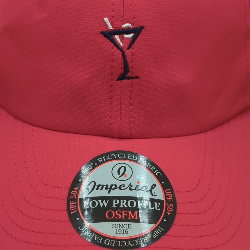 Golftini Hat Golf Cap Imperial Low Profile OSFM Red UPF 50+ Strapback - Picture 3 of 10